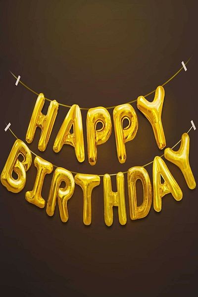 aşkın concept Happy Birthday Gold Color Foil Balloon Gold Happy Birthday Foil Balloon Birthday Party