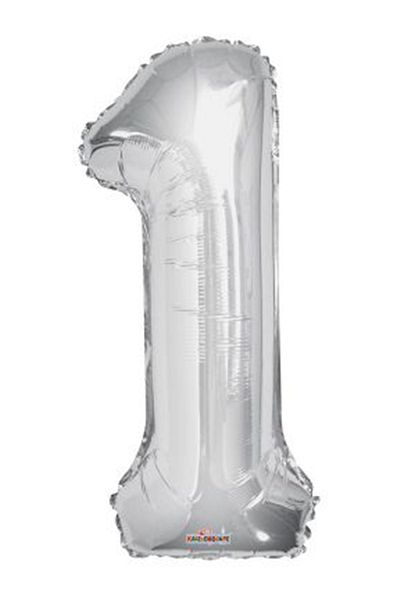 aşkın concept Number 1 Silver Balloon 1 Silver Balloon 100 Cm