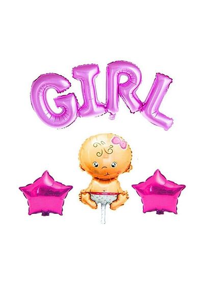 aşkın concept Girl Hospital Room Decoration Pink Foil Balloon Set of 4