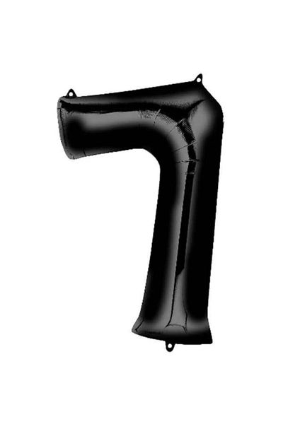 aşkın concept 7 Number Foil Balloon Black 100 cm Party Balloon