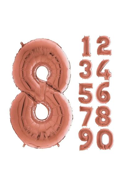aşkın concept Rose Gold Number Foil Balloon 100 Cm Number 8