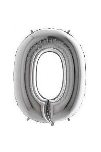 aşkın concept Silver 0 Number Balloon 16 Inch Birthday Party Decoration