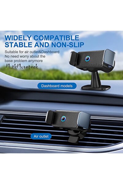 m.tk moveteck Otomatik Açılır Kapanır Sensörlü Araç içi Telefon Tutucu Havalandırma Değiştirilebilir Aparatlı 360