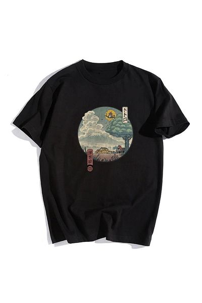 Touz Blunt Blunt Neighbor's Ukiyo-E Black Unisex Oversize T-Shirt