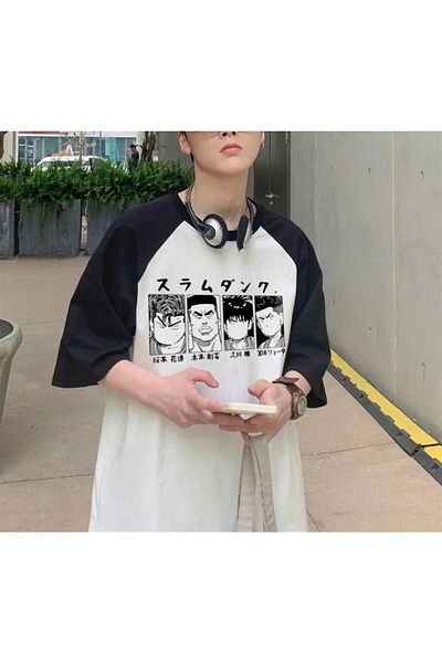 Touz White Unisex Oversize T-shirt - Blunt Blunt Slam Dunk Printed, Raglan Sleeve