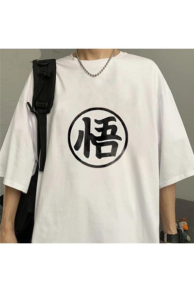 Touz Μπλουζάκι Dragon Ball Z με στάμπα λευκό Unisex Oversize