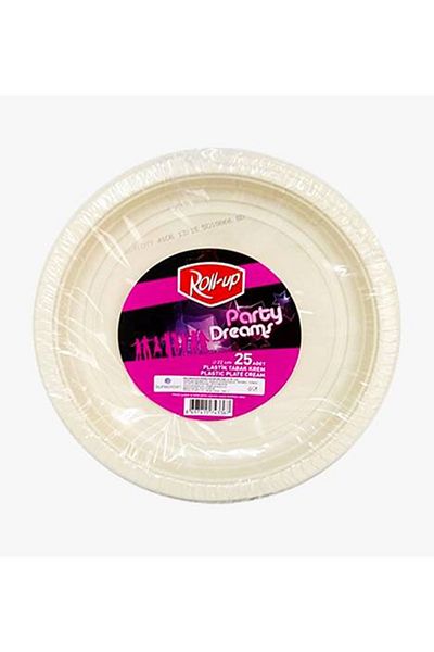 aşkın concept 25-Piece Plastic Cream Plate Party Decoration Disposable Plate