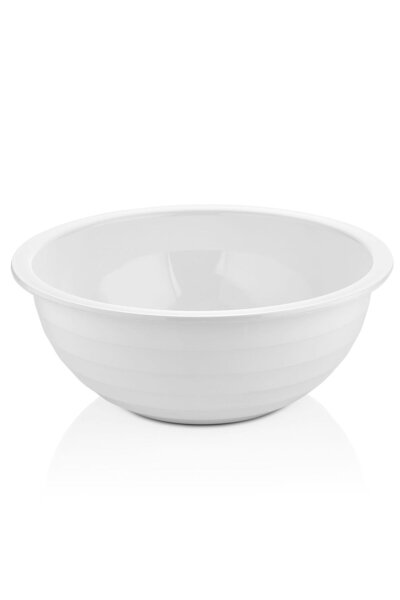 Depa وعاء سلطة أبيض أكريليك ووعاء خلط