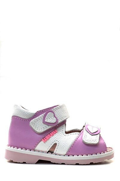 Tuğba Ortopedi 2356 Tam Ortopedik % 100 Hakiki Deri Kız Bebek Lila/Beyaz Kors...