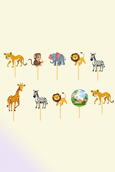 aşkın concept Safari Kürdan 10 'lu Parti Süsü Cupcake Kürdanı