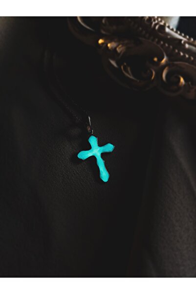 Soprano Silver Gece Parlayan Haç Kolye 925 Ayar Gümüş