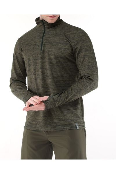 GHASSY CO. Men's Running Moisture Absorbing UV Sun Protection Fence Detailed Long Sleeve Outdoor Tshirt