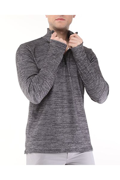 GHASSY CO. Ανδρικό μακρυμάνικο μπλουζάκι εξωτερικού χώρου για τρέξιμο που απομακρύνει την υγρασία από υπεριώδη ακτινοβολία με λεπτομέρεια