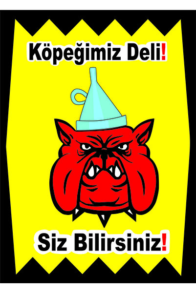 vizyon trafik DİKKAT KÖPEK VAR 15X21 cm Galvaniz Saç 0,4 mm