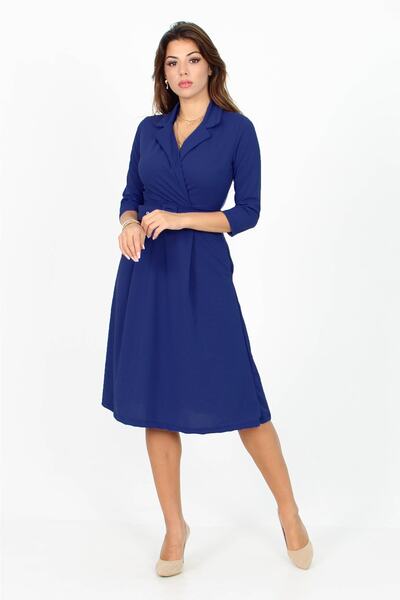 Neşeli Butik Γυναικείο φόρεμα μίντι με λεπτομερή ζώνη Dks016