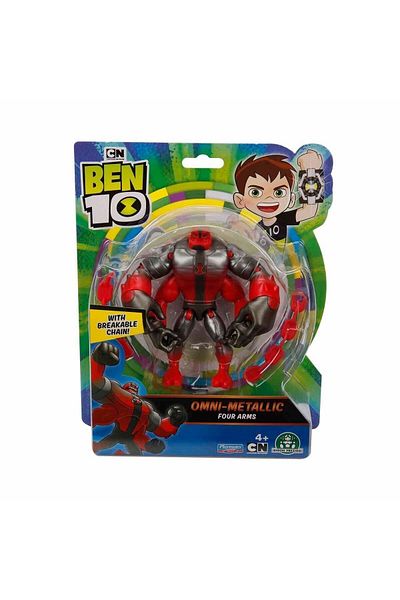 Ben 10 بلاي ميتس بن 10 شخصيات الحركة الحمراء ذات التصميم المعدني - أربعة أذرع Ben66b10