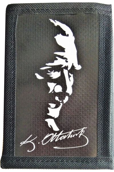 ATA TANITIM Sports Fabric Wallet with Atatürk Profile and Ata Signature