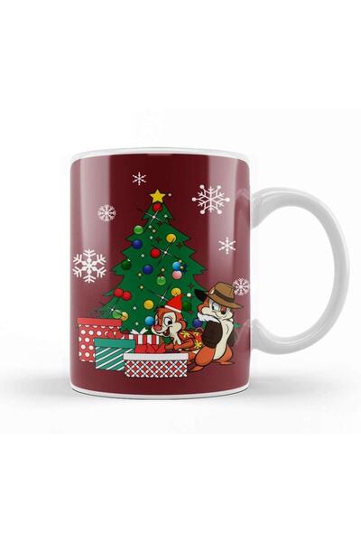 Baskı Dükkanı Chip N Dale Around The Christmas Tree Mug Cup Porcelain