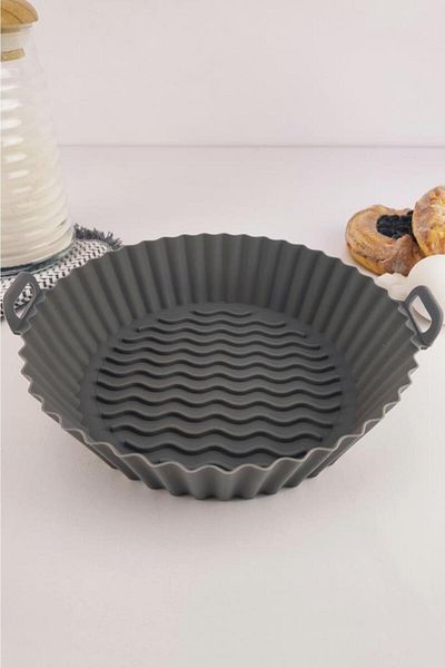 Digithome Fireproof Non-Stick Silicone Handle Airfryer Mold 20 Cm Gray - Thn75823 C1-1-18