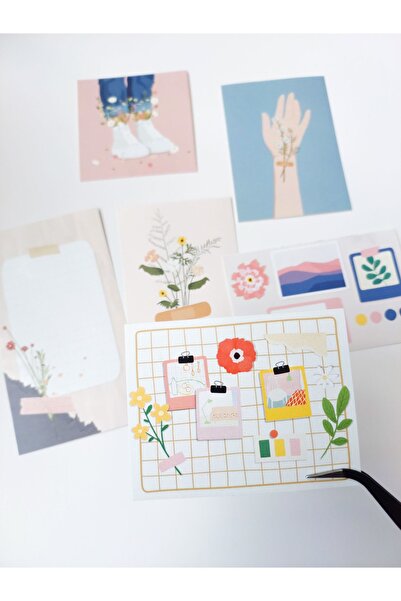 sticker Floral Sticker Set / Scrapbook/ Bullet Journal, Ajanda Süsleme, Plann...