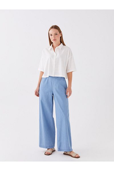 LC Waikiki Γυναικείο τζιν Wideleg - Ελαστικό παντελόνι μέσης