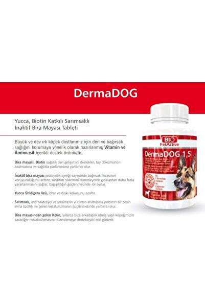 Bio PetActive Bio Pet Active Dermadog 1,5 Çinko Sarımsaklı Mayası Tableti 75 ...