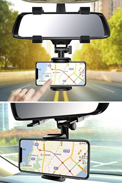 Buffer ® Araç İçi Dikiz Aynaya Takılan Telefon Tutucu Otomobil İçi Telefon Tu...