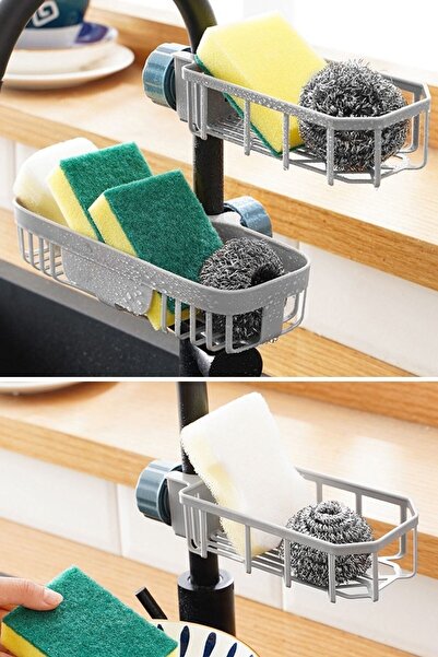 Buffer ® Faucet Edge Plastic Sponge Holder Soap Holder Kitchen Organizer Sponge Soap Kitchen Cloth Organiz