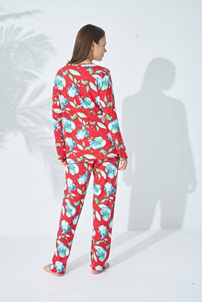 Siyah İnci Set de pijamale din viscoză cu nasturi