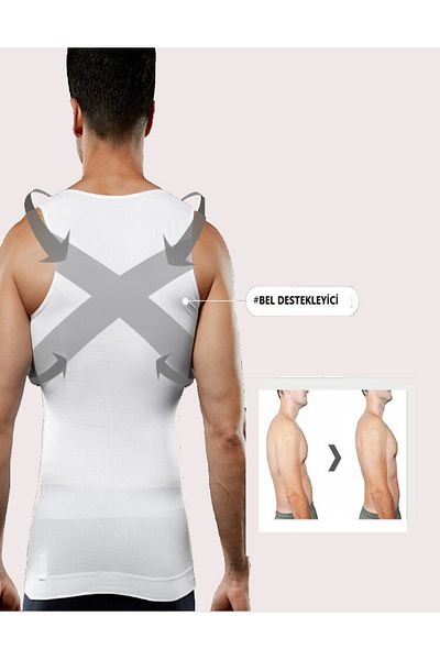 MİSTİRİK Torenova Model White Corset Undershirt - Belly Correcting and Melting Design