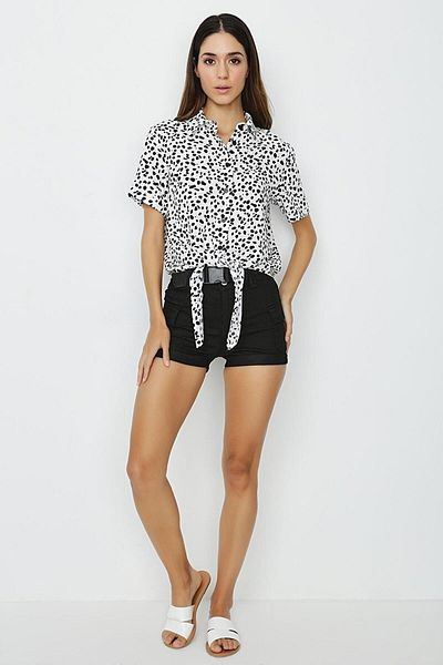 Select Moda Cămașă albă cu model dalmatian pentru femei
