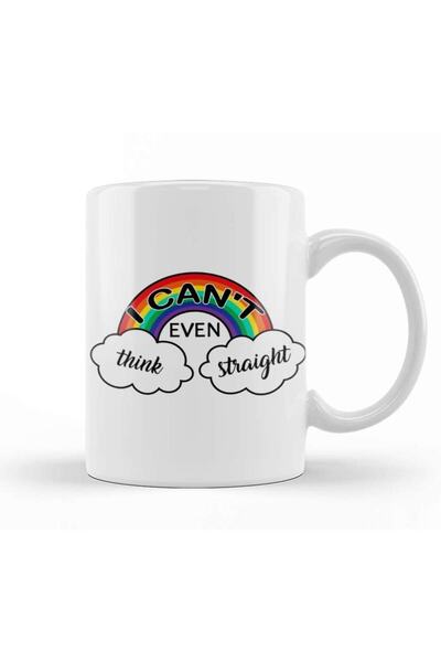 Baskı Dükkanı Think Straight - Mug and Cup Porcelain Set