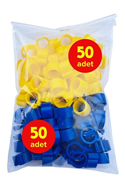 Vixpet Poppy Sarı Lacivert Taraftar Güvercin Bileziği Klips (50 Adet Sarı - 5...