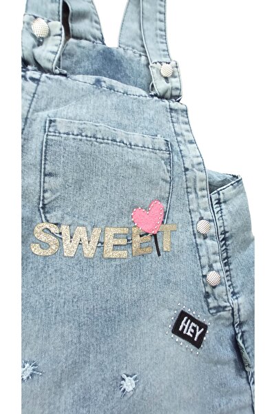 Cincır Baby Girl's Denim Gilet - 100% Cotton Embroidered, Kangaroo Pocket Summer Jeans Gilet