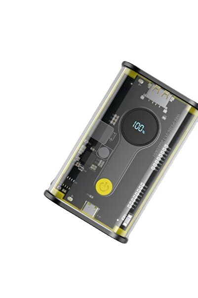 BLUPPLE 10.000 Mah Şeffaf Powerbank Led Ekranlı Hızlı Şarj Desteği QC 22.5 W Çekirdek Pil