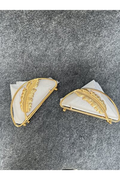 Ebed Yapraklı Üçgen Peçetelik ALTIN 2 ADET