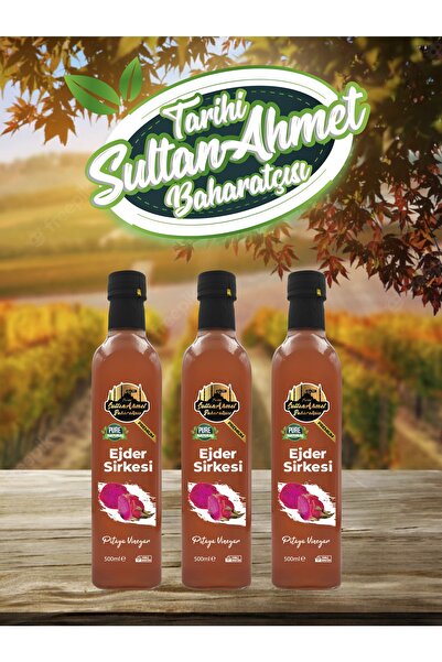 Tarihi SultanAhmet Baharatçısı Ejder Meyvesi Sirkesi %100 Katkısız 3'lü Set (...