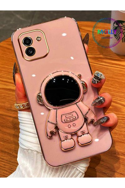 Molly Technology Rose Astronaut Stand Edge Gold Detailed Luxury Silicone Case...