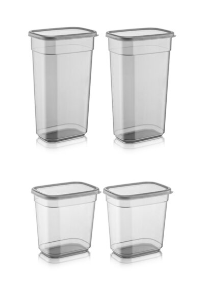 Meleni Home 4-Piece Clov Labeled Storage Box Rectangular Powder and Tablet Detergent Storage Container 2x(2000 ML-3200 ML)