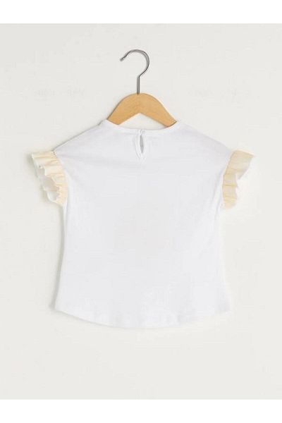 LC Waikiki Crew Neck Short Sleeve Printed Baby Girl T-Shirt and Headband Set of 2