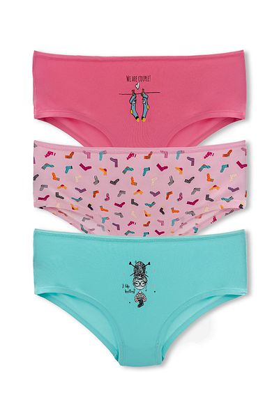 HNX Chiloți din bumbac pentru femei Hipster - Set de 3