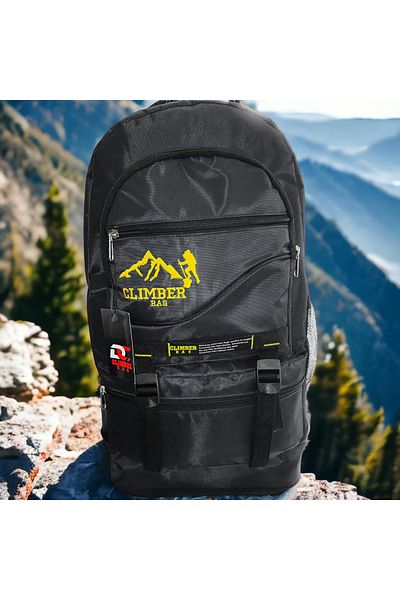 Fırsat Oyuncak Black Mountaineer Backpack, Waterproof Backpack, Large Size Camping Bag, Hiking Bag with Compartment