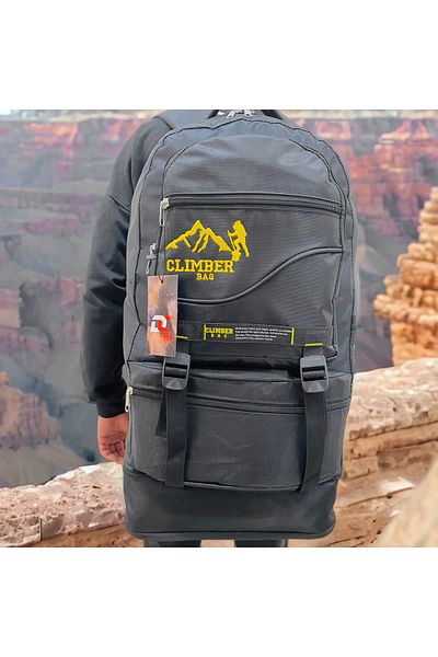 Fırsat Oyuncak Black Mountaineer Backpack, Waterproof Backpack, Large Size Camping Bag, Hiking Bag with Compartment