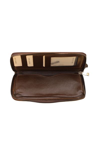 MKM Zippered Men's Wallet - Pattern-01 - Dark Brown -95