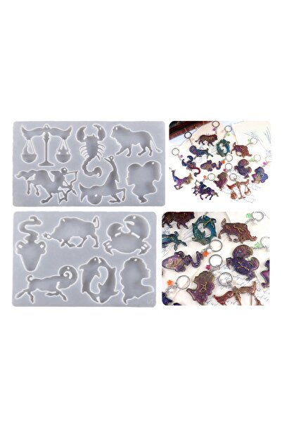 Getshop Alışveriş Pazarı Epoksi Çoklu Burç Figürleri Silikon Kalıbı - 2 Parça