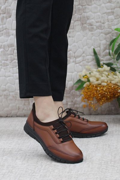Mehmet Mete 77 Anatomical Flexible Light Soft Genuine Leather Women's Shoes