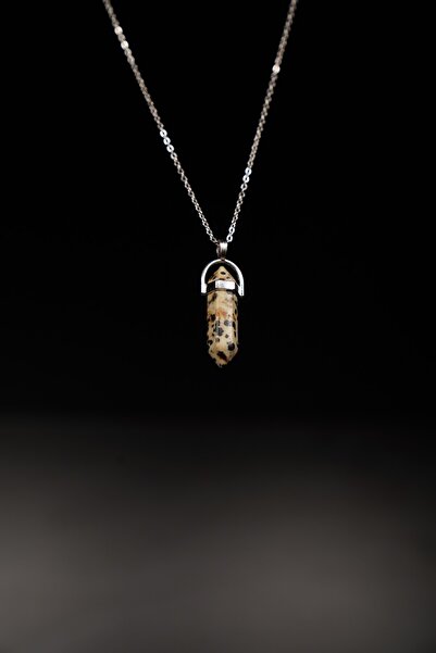 DOODLE قلادة من حجر اليشب الطبيعي المرقط