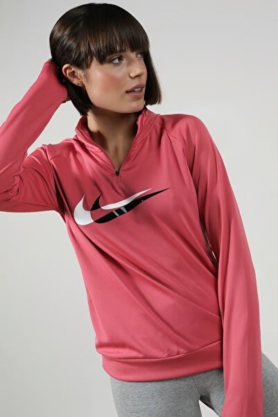 Nike Dri-Fit Swoosh Run 1/4-Zip Running Midlayer Long-Sleeve Kadın Tişört