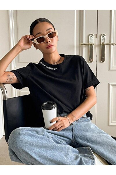 AFROGİYİM Γυναικεία - Μπλουζάκι με στάμπα Sunshine Everywhere Oversize