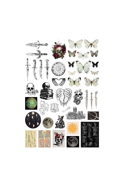 Ororabutik Σετ αυτοκόλλητων Fairygrunge Fairycore 43 τμχ - Σετ αυτοκόλλητων Scrapbook Bullet Journal